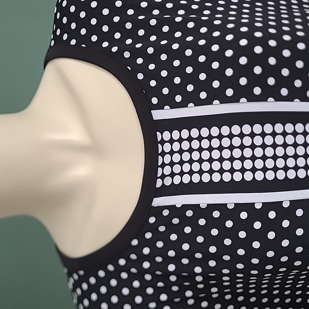 Micheal Kors polka dots black & white midi dress 2X - Picture 6 of 8